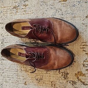 Rockport Men's Tan And Brown Suede/ Leather Shoes